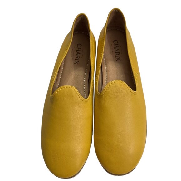 Charix Artisan Crafted Mustard Yellow Leather Slip On Quiet Luxury Loafers 13 - Picture 9 of 11